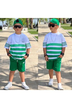 ست بالاتنه و پائین تنه سبز بچه گانه بافت öykümgaleria - کد 936704580