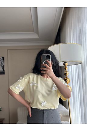 بلوز زرد زنانه ساده Bisou - کد 936705401