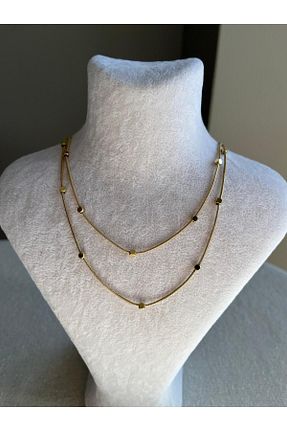 گردنبند جواهر رنگی زنانه برنجی PERİDA - کد 936270336