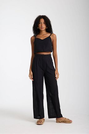 ست بالاتنه و پائین تنه مشکی زنانه بافتنی İLKCET MODA - کد 936286451