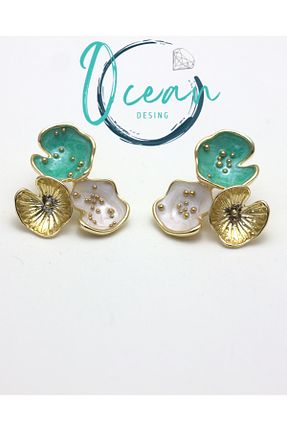 گوشواره استیل (فولاد) سبز OCEANDESING - کد 901622995