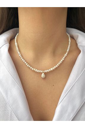 گردنبند مروارید سفید مروارید آب شیرین ORFE JEWELRY - کد 860467899