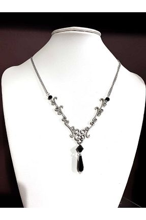 گردنبند جواهر مشکی زنانه استیل ضد زنگ Batnests - کد 936380632