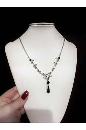 گردنبند جواهر مشکی زنانه استیل ضد زنگ Batnests - کد 936380632