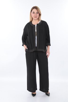 ست بالاتنه و پائین تنه مشکی زنانه بافتنی EXİTLİNE - کد 937701429