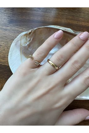 انگشتر استیل (فولاد) زرد زنانه روکش طلا Gilia Jewelry - کد 936464903