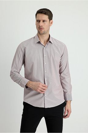 پیراهن زرشکی مردانه اسلیم فیت Kiğılı - کد 658870927