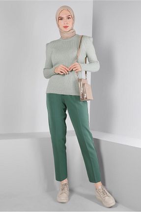 شلوار پارچه ای سبز زنانه بلند Alvina - کد 797083999