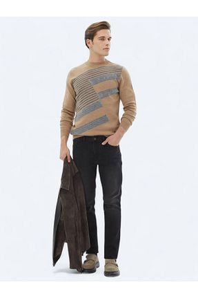 پلیور قهوه ای مردانه طرح دار Kip - کد 872054872