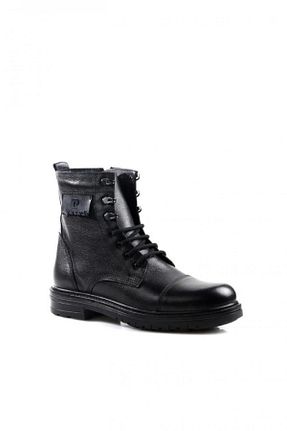 بوت / نیم بوت مشکی مردانه چرم خالص Pierre Cardin - کد 411324248