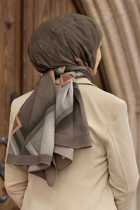 شال قهوه ای زنانه Medine İpeği Vissona - کد 454742355