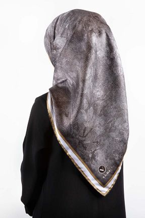 روسری طوسی پلی استر Vissona - کد 239256279