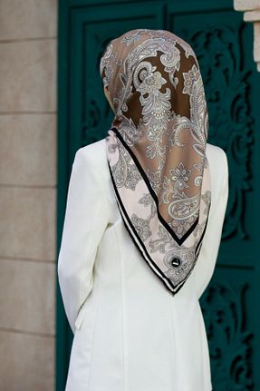روسری بژ پلی استر VİOLLA - کد 836256823