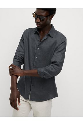 پیراهن طوسی مردانه رگولار Marks & Spencer - کد 936525026