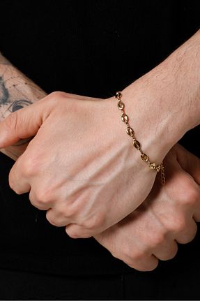 دستبند استیل (فولاد) طلائی مردانه استیل ضد زنگ Fjellor - کد 892864097