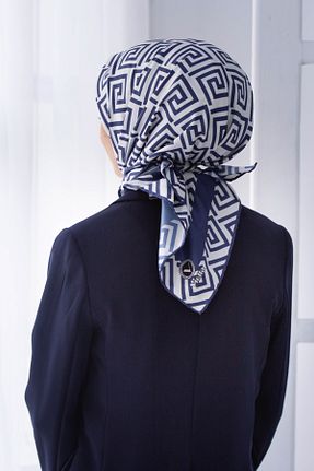 روسری سرمه ای پلی استر VİOLLA - کد 877588365