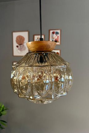 لوستر بژ شیشه Bamyum - کد 927821309
