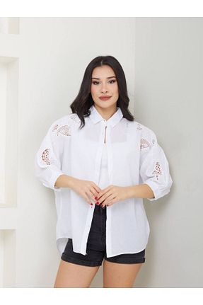 پیراهن سفید زنانه رگولار AKA Butik - کد 936526382