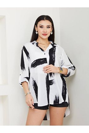 پیراهن سفید زنانه رگولار AKA Butik - کد 936545832