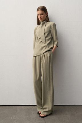 شلوار سبز زنانه بافتنی mathilda store - کد 936545719