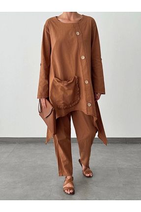 ست بالاتنه و پائین تنه سفید زنانه بافت MAUN - کد 936556211