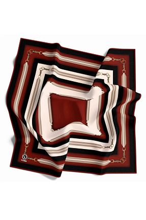 روسری زرشکی پلی استر VİOLLA - کد 881822188