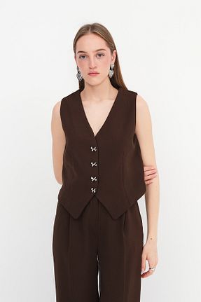 ست بالاتنه و پائین تنه قهوه ای زنانه بافتنی Addax - کد 927782217