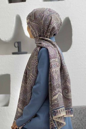 شال بنفش زنانه ابریشم Vissona - کد 917481766