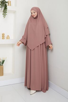 لباس حجاب صورتی زنانه اورسایز Rüyam Moda - کد 894765859