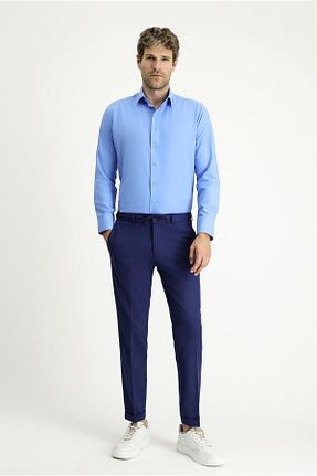 پیراهن آبی مردانه اسلیم فیت Kiğılı - کد 844706612
