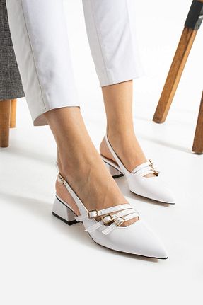کفش پاشنه بلند کلاسیک سفید زنانه چرم لاکی AlbiShoes - کد 936659414