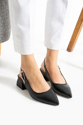 کفش پاشنه بلند کلاسیک مشکی زنانه چرم مصنوعی AlbiShoes - کد 936658086