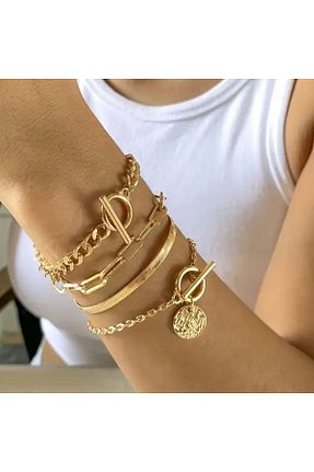 دستبند جواهر زرد زنانه فلزی WEKO - کد 936637227
