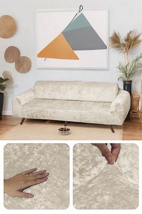 کاور مبل بژ مخمل BTF HOME - کد 926038201