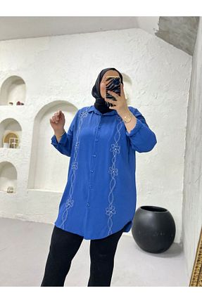 پیراهن سایز بزرگ رنگی زنانه Gömlek Sevda Kılınç - کد 936659870
