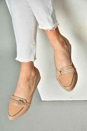 کفش کژوال بژ زنانه چرم مصنوعی Fox Shoes - کد 799432406
