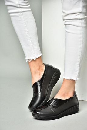 کفش کلاسیک مشکی زنانه چرم خالص Fox Shoes - کد 799432186