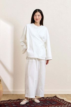 ست بالاتنه و پائین تنه سفید زنانه بافتنی ceylan otantik - کد 936704793