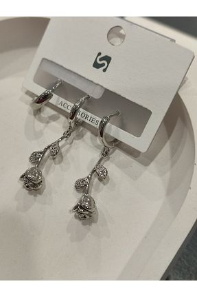 گوشواره جواهر طوسی مروارید Bijutek - کد 936733413