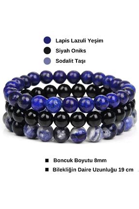 دستبند جواهر سرمه ای زنانه سنگ طبیعی HOBİSY GIFT SHOP - کد 936755377