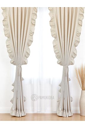 پرده زمینه بژ قابل شستشو pamukidea - کد 936779813