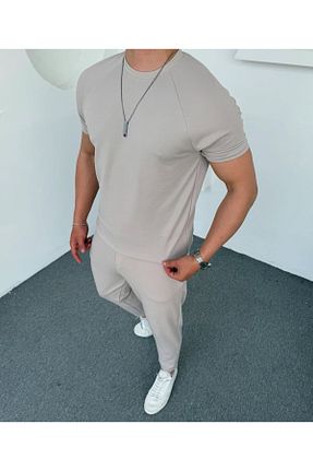 ست بالاتنه و پائین تنه طوسی مردانه بافت Torias Man - کد 936956072