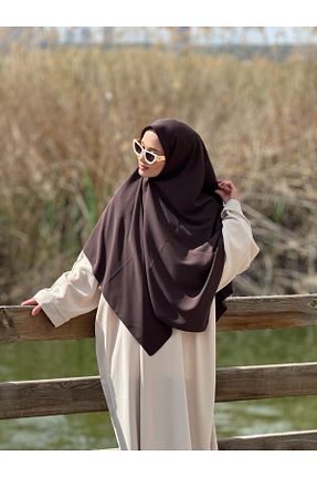روسری قهوه ای پلی استر Ahivera - کد 936807083