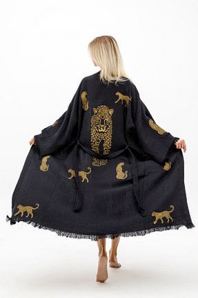 کیمونو و کافتان مشکی زنانه %100 پنبه Befera Design - کد 880179642