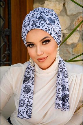 کلاه شنای حجاب سفید زنانه Aişe Tesettür - کد 837443303