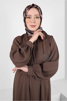 روسری قهوه ای پلی استر Alvina - کد 817772112
