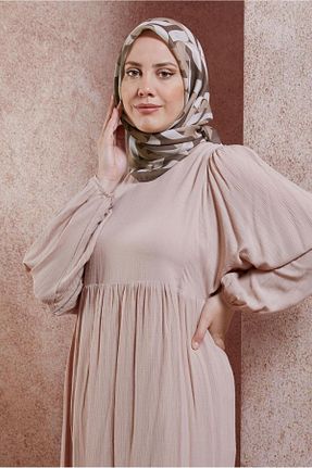 روسری قهوه ای پلی استر Alvina - کد 846355753