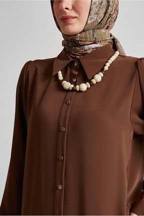ست بالاتنه و پائین تنه حجاب قهوه ای زنانه رگولار Alvina - کد 936840976