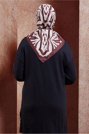 روسری زرشکی پلی استر Alvina - کد 857789331