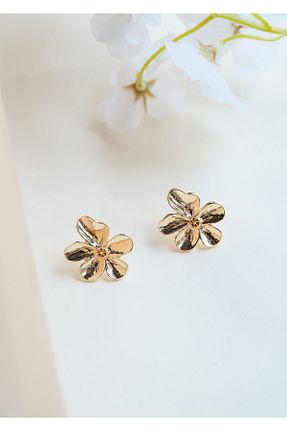گوشواره جواهر زرد برنجی AURRARİ - کد 931769220